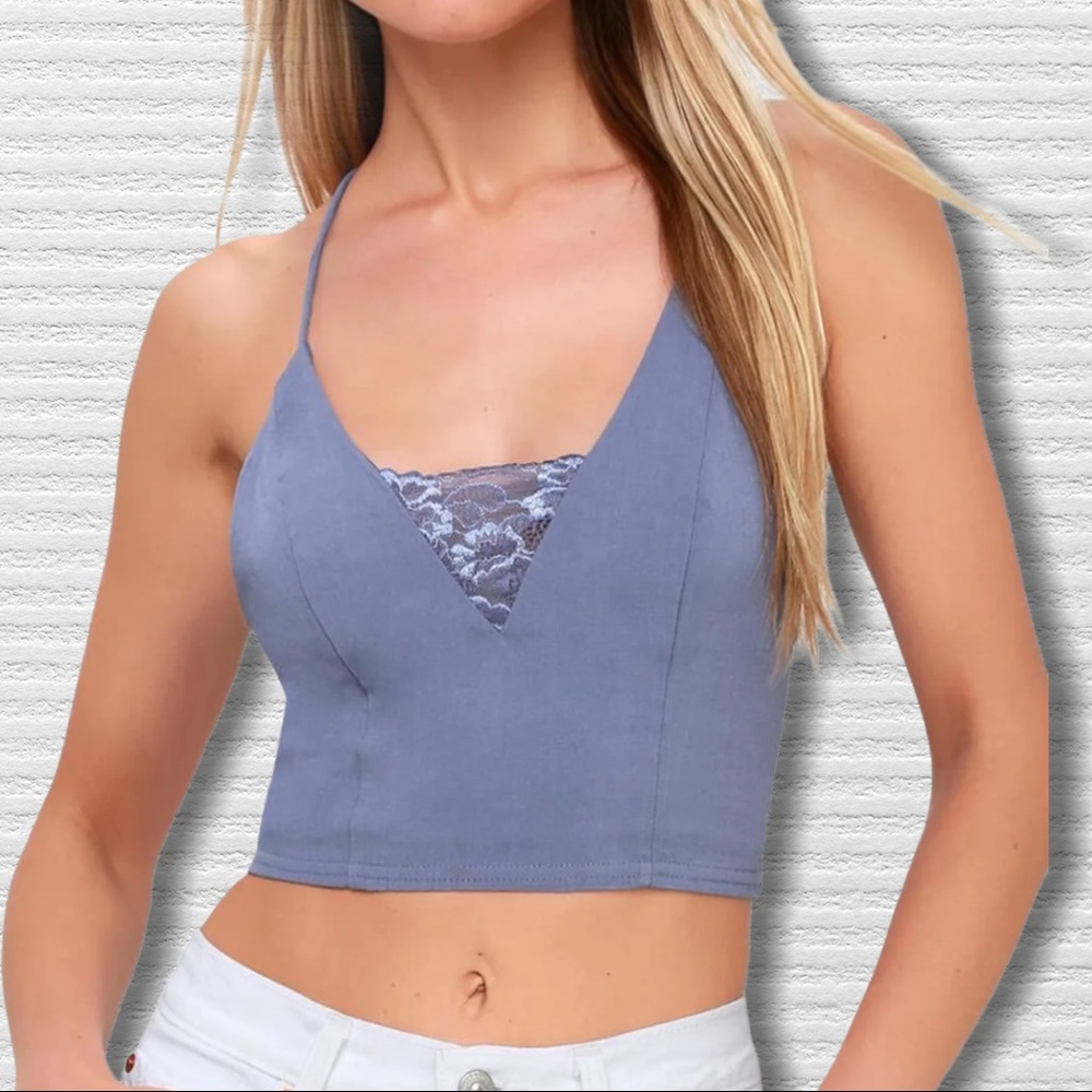 Free People Periwinkle Halter Bralette